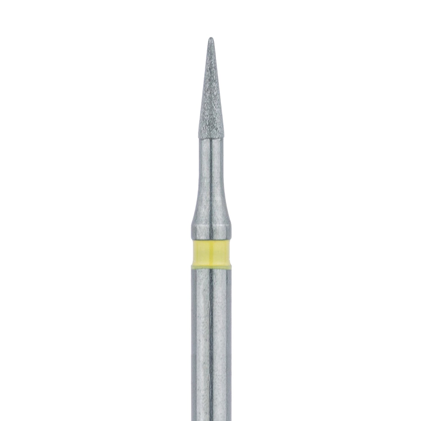 Meisinger 890C-010-FG Multi-Use Diamond Bur, Extra Fine (Yellow), Needle Shape, 1.0 mm Head Diameter, 4.0 mm Working Length, Friction Grip, 5/Pack