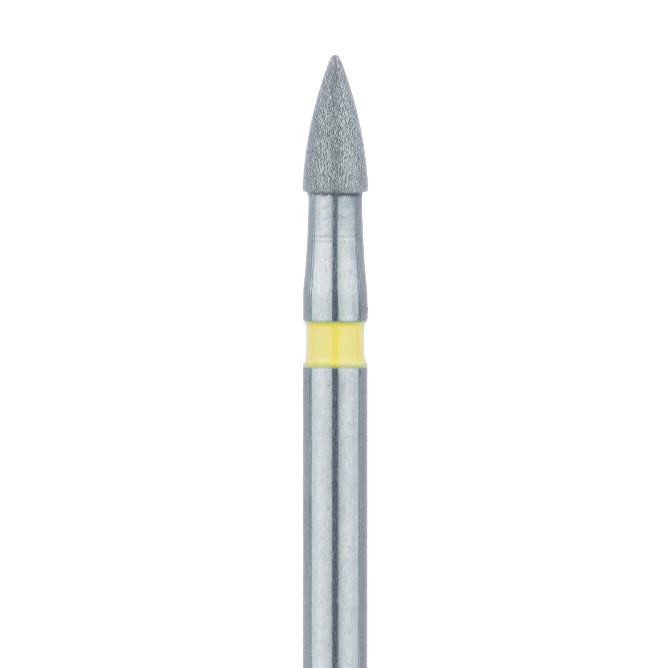 Meisinger 895C-016-FG Diamond Bur, Extra Fine (Yellow), Flame/Cone, Friction Grip, 1.6 mm Head Diameter, 5.5 mm Head Length, 5/Pkg