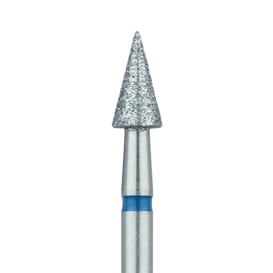 Meisinger 898-037-HP Multi-Use Diamond Bur, Needle/Tapered Shape, Medium Grit (Blue), 3.7 mm Head, 7 mm Working Length, HP Shank, 2/Pack