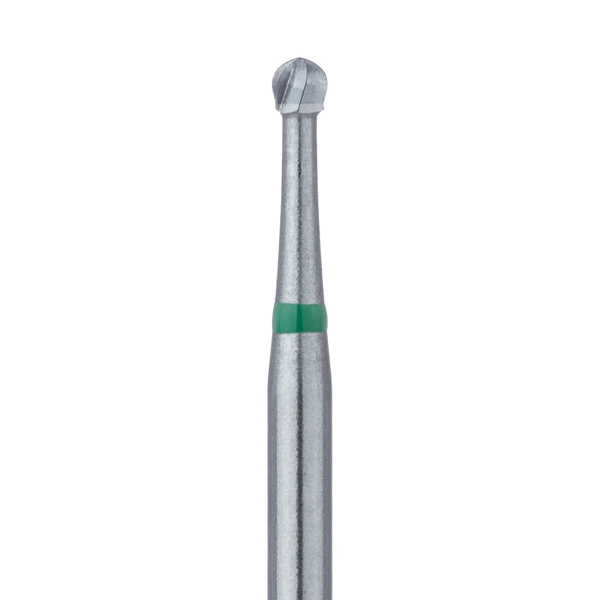 Meisinger Tungsten Carbide Bur, HM1S Round FG, #4S, 1.4 mm Diameter, 19 mm Shank, 5/Pkg