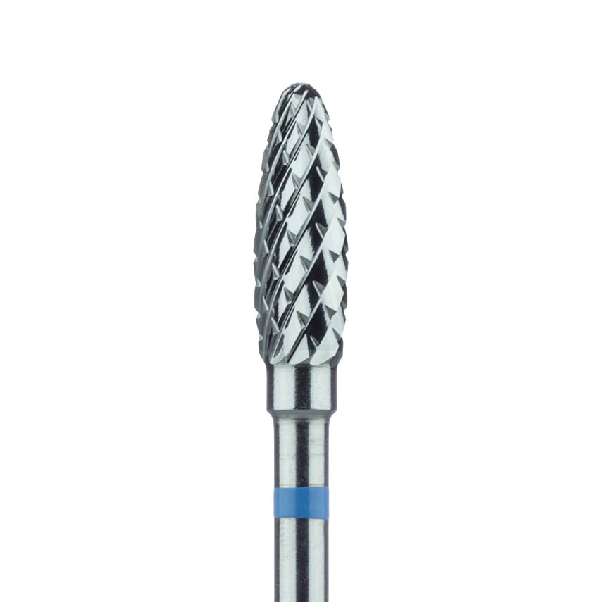 Meisinger Lab Carbide Bur HM250GX-040-HP, 4.0mm Round End Acrylic Taper X-Cut Medium, HP Handpiece