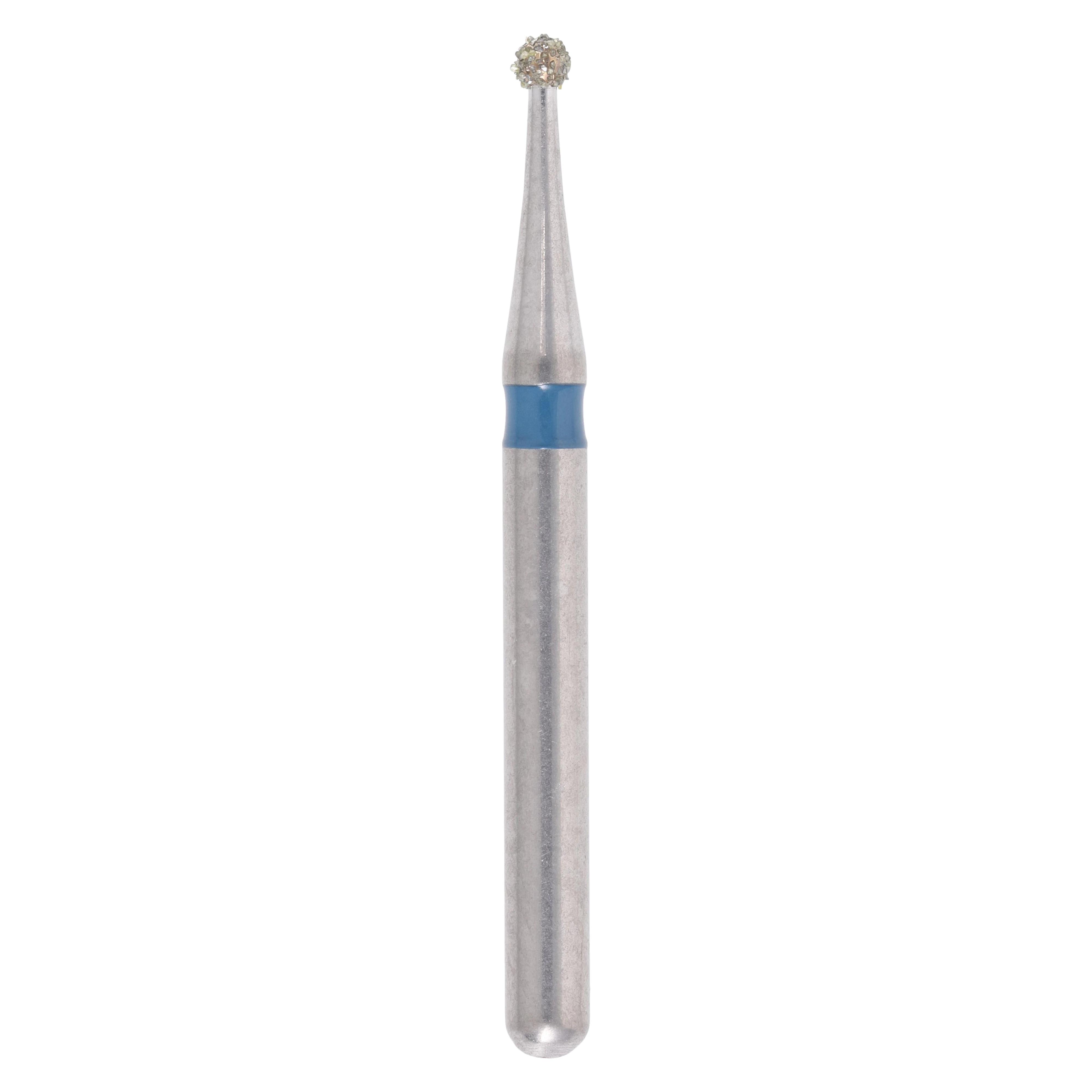 Meisinger Singles Disposable Diamond Bur, FG, Round, 1.0mm, Medium Grit, Blue Ring, #0110M, 25/Pkg
