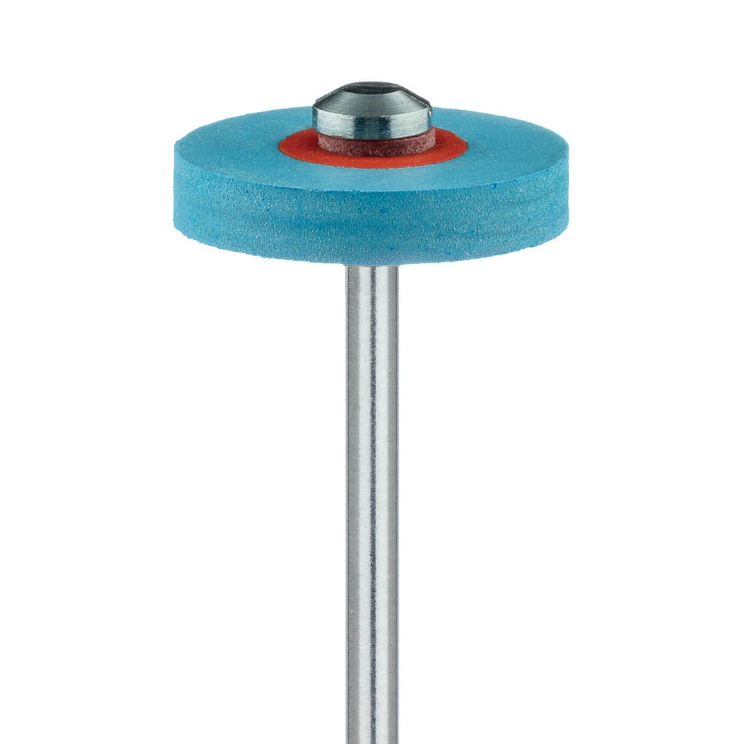Meisinger Zirconia Pre-Polish Wheel, Blue/Orange, Medium Grit, HP Shank, 17mm Head, 2.5mm Working Length, 1/Pk, DCA06.170