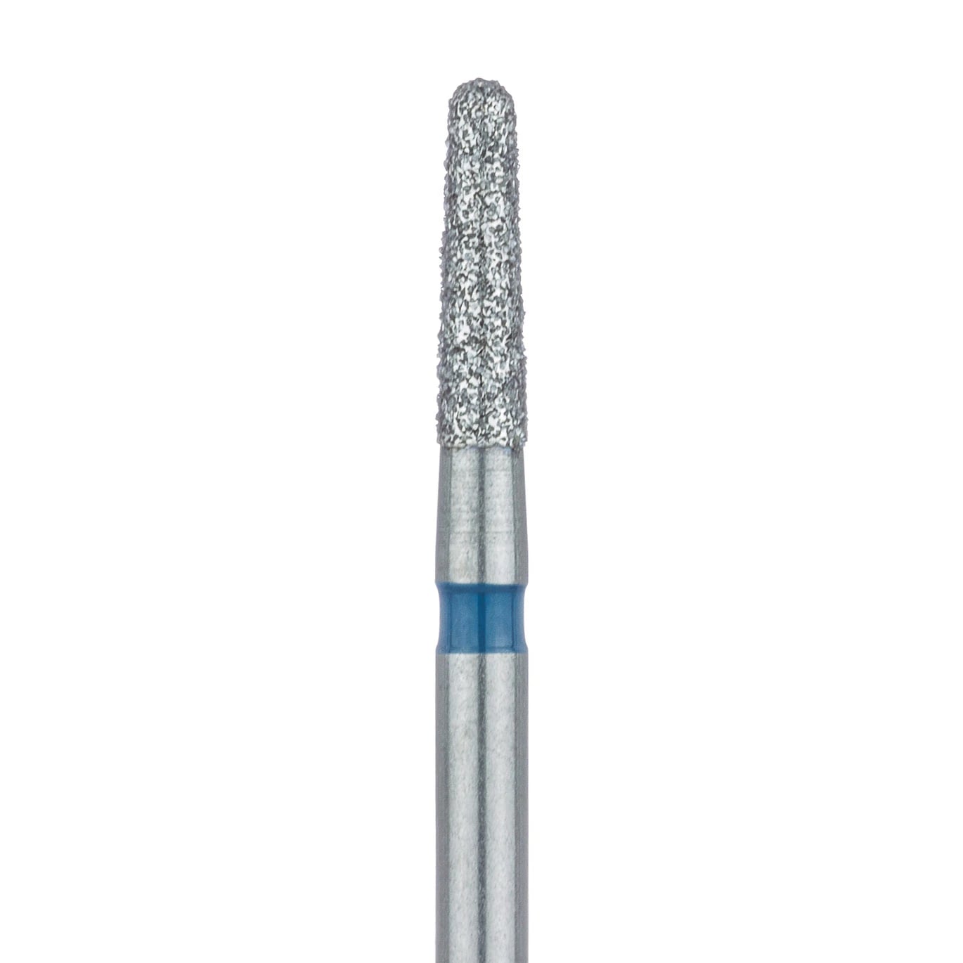 Meisinger 849-016-FG Diamond Bur, Round End Tapered, Medium Grit, Blue Ring, FG, 1.6 mm Head Diameter, 6.0 mm Head Length, 5/Pk