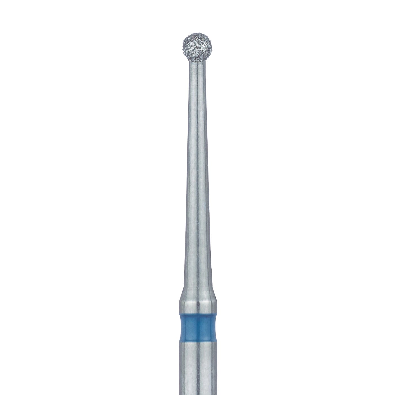Meisinger 801L-012-FG Diamond Bur, Round, Medium Grit, Long, Friction Grip, 1.2 mm, 5/Pack