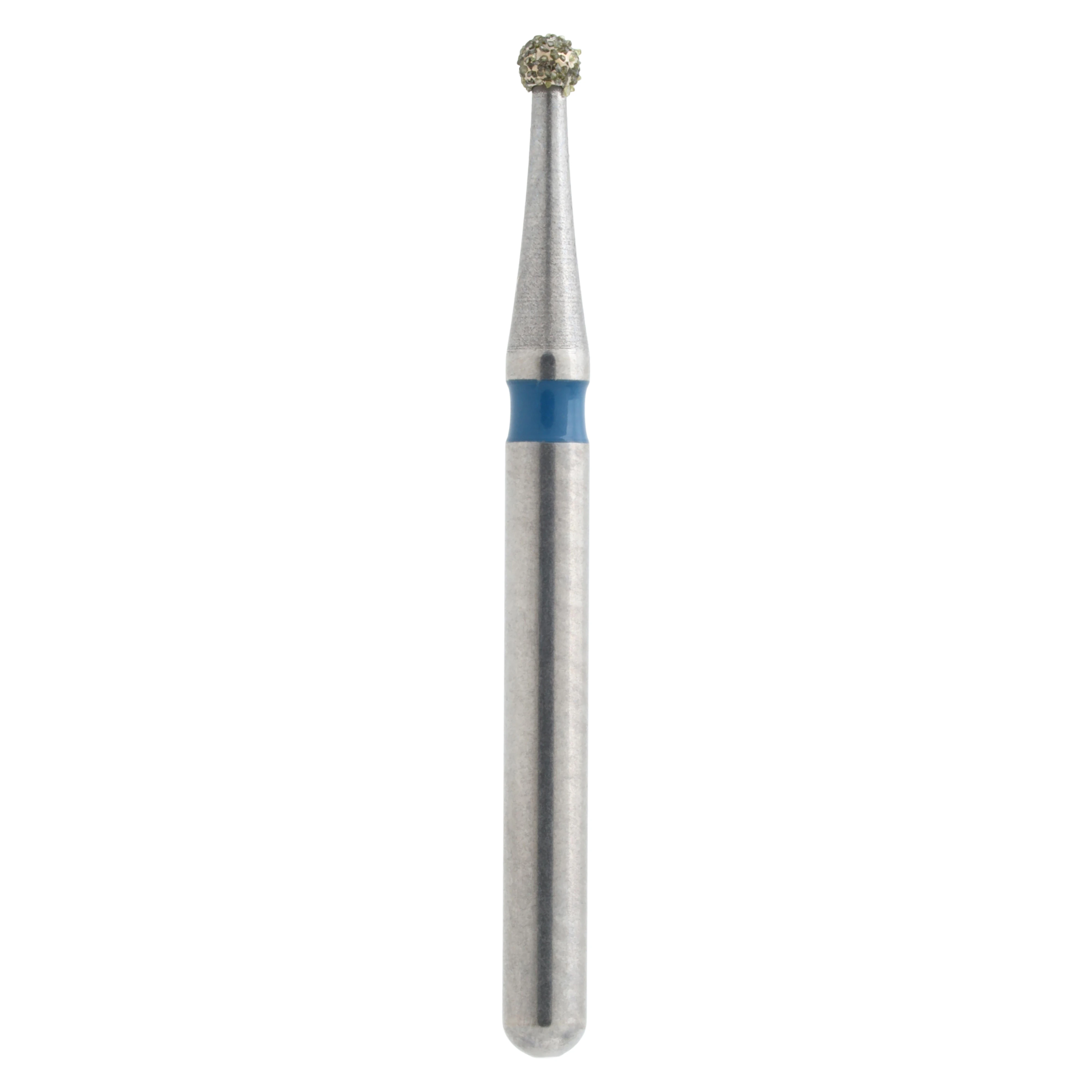 Meisinger Singles Disposable Diamond Bur FG Round 0112M, Medium Grit, 1.2mm, Blue Ring, Sterile, 25/Bx
