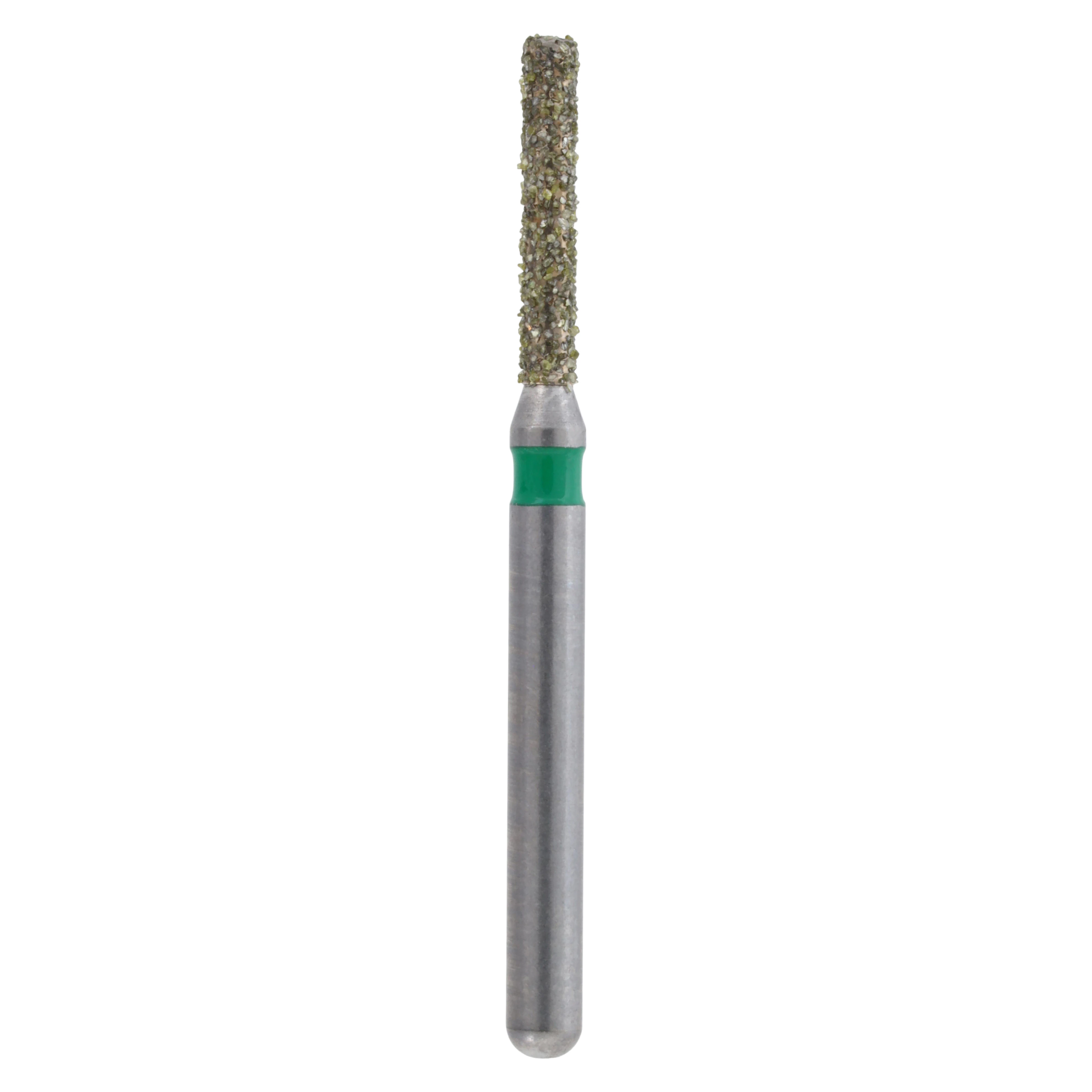 Meisinger Single-Use Sterile Diamond Burs, FG, Cylinder Flat End, #0712.7C, 1.2 mm Diameter, 7.0 mm Length, Coarse, Green, 25/Pk