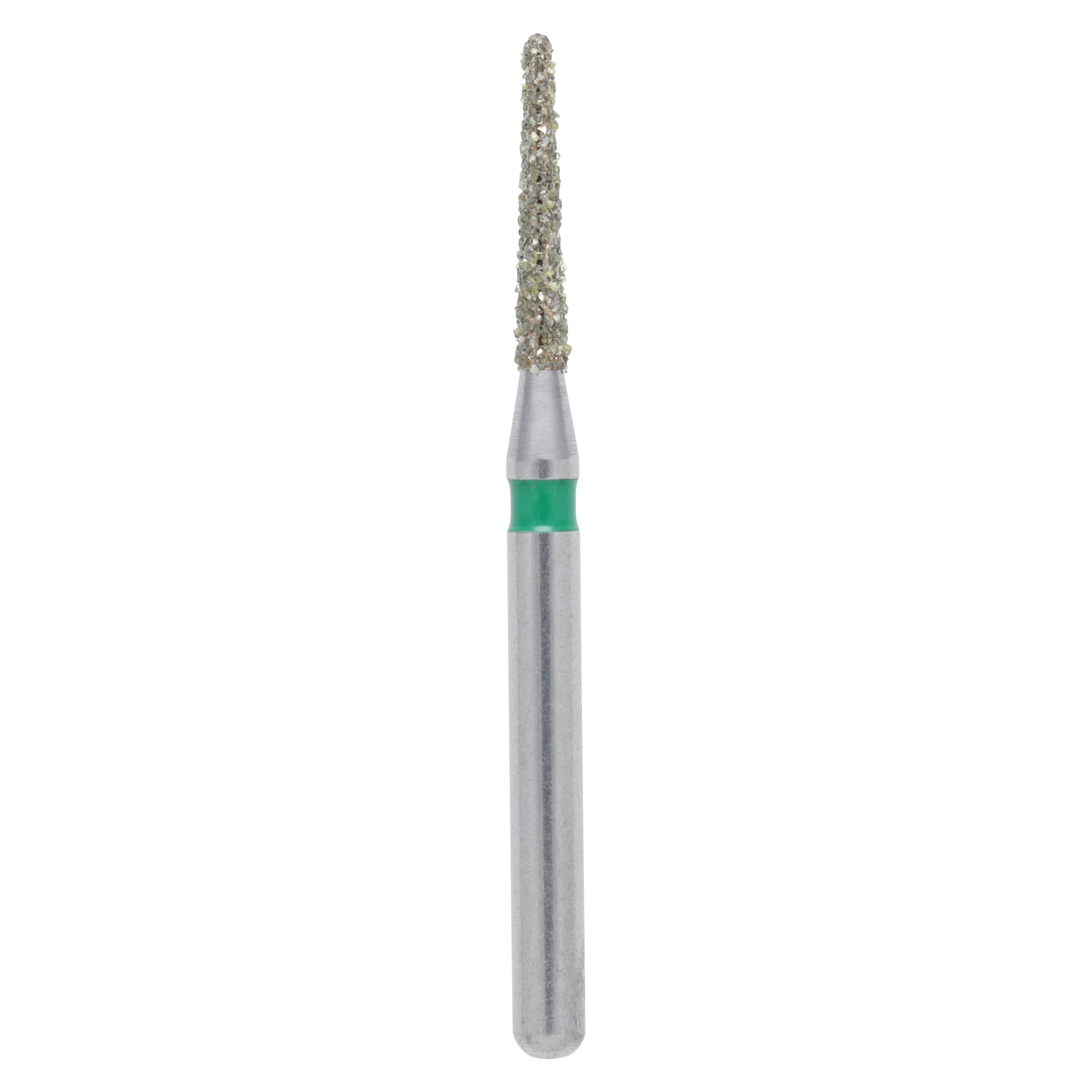 Meisinger Singles Disposable Diamond Bur FG, Round End Taper #1112.7C, Coarse, 1.2mm Diameter, 7.0mm Length, Green Ring, Sterile, 25/Bx