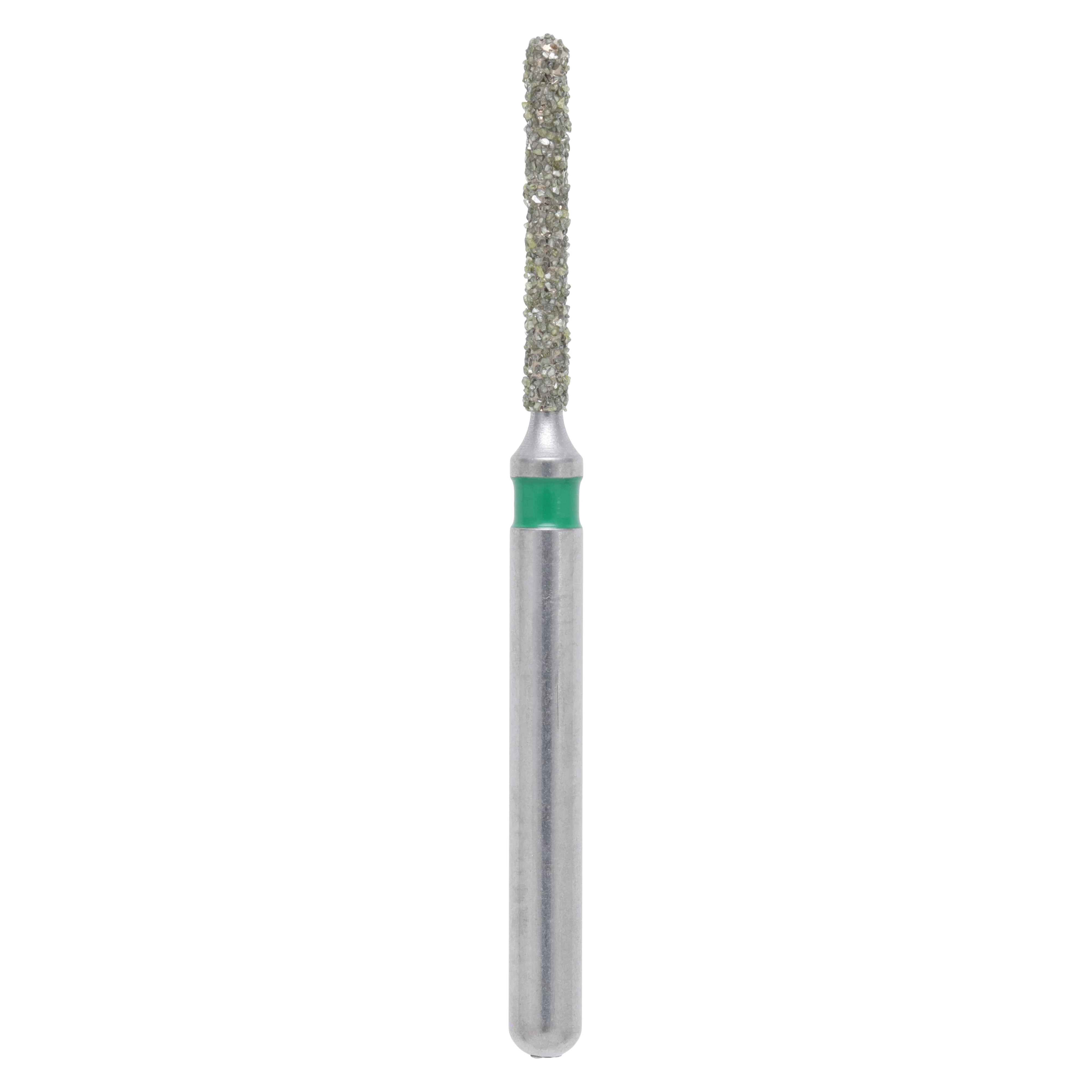 Meisinger Single-Use Sterile Diamond Burs, FG, Cylinder Round End, #1210.7C, 1.0 mm, Coarse, Green, 25/Pk