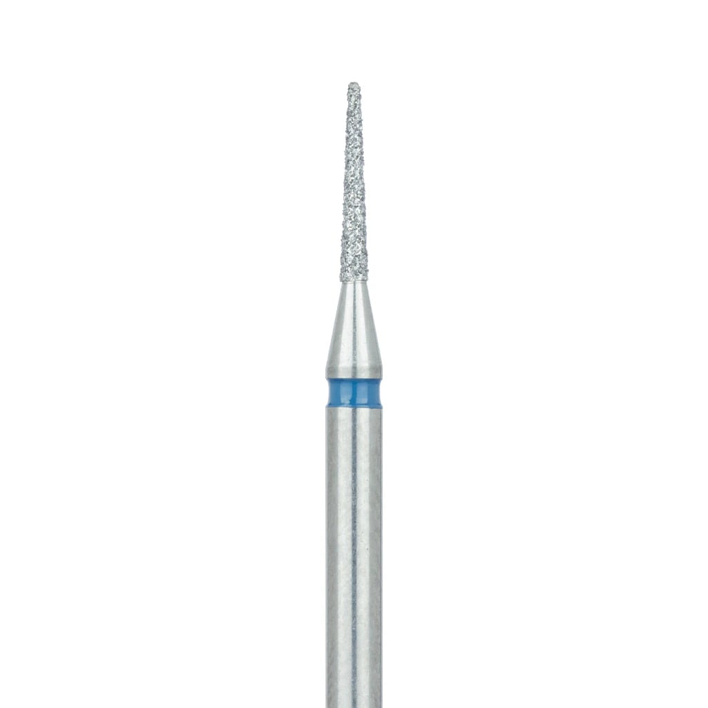 Meisinger 850-012-HP Diamond Bur, Round End Tapered, Medium Grit, 1.2 mm Diameter, 8 mm Working Length, HP Shank, 5/Pack