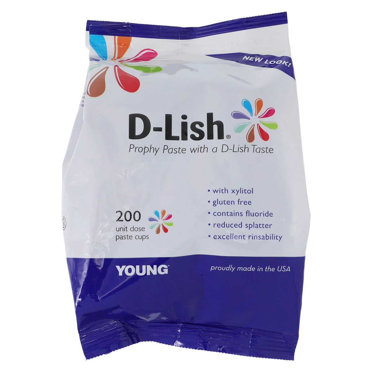 Young Dental D-Lish Prophy Paste, Medium Grit, Key Lime, 1.23% Fluoride & Xylitol, Gluten-Free, Unit Dose Cups, 200/Box, 310120