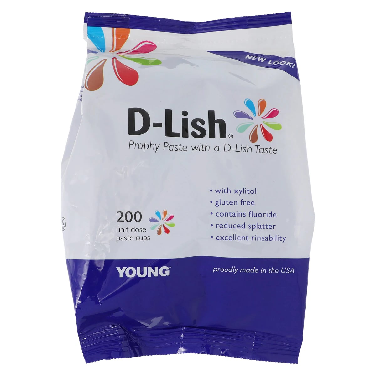 Young Dental D-Lish Prophy Paste, Medium Grit, Dreamsicle Orange, 1.23% Fluoride, Gluten Free, Unit Dose Cups, 200/Box, 305120