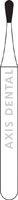 NTI® FG Diamond Bur, Coarse, Pear Round End, #822-008 (C822-008), 0.8 mm Diameter, 2.0 mm Length, 5/Pk
