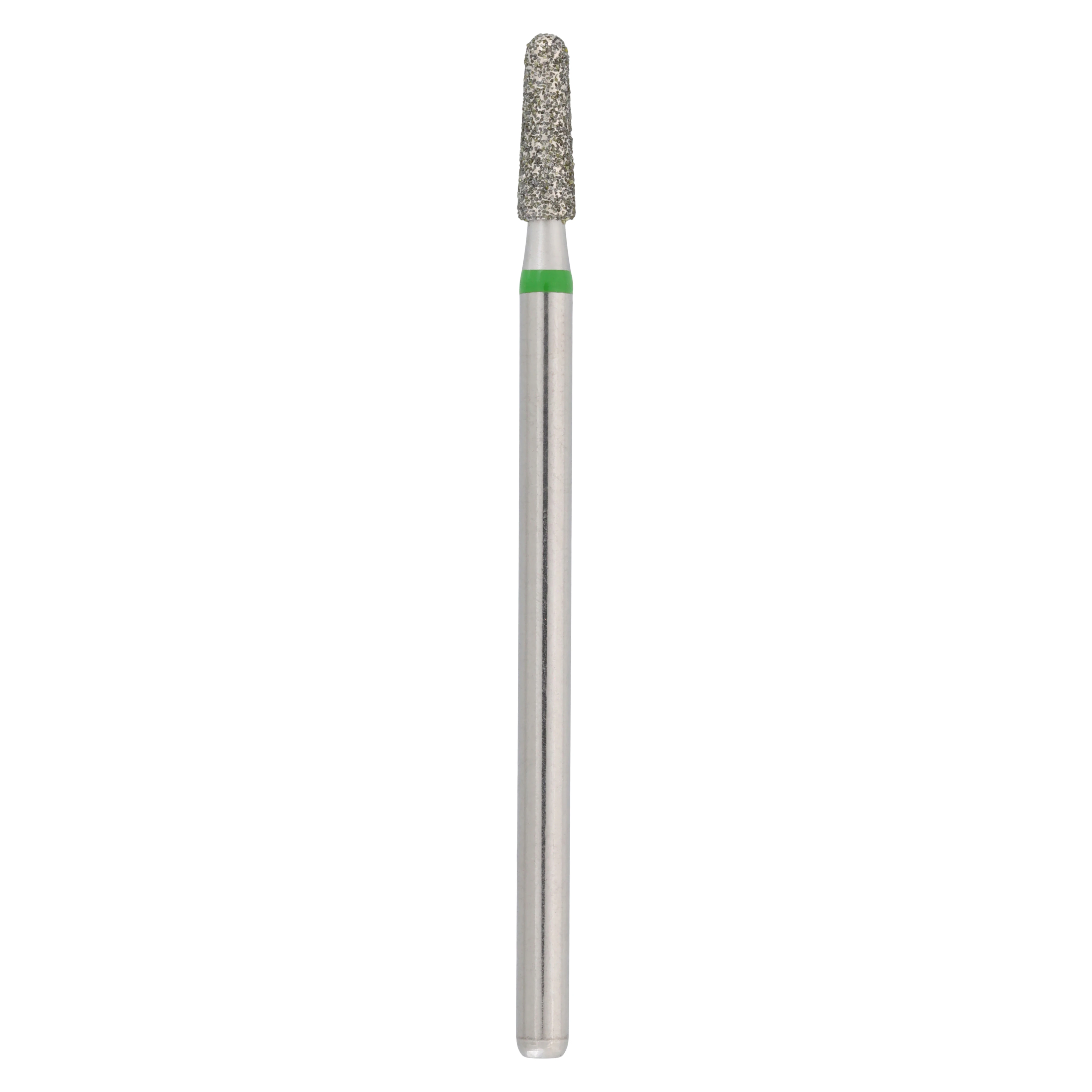 NTI HP Diamond Bur, Coarse, Round End Taper, #856-025, 2.5 mm Head Diameter, 8.0 mm Head Length, Green, C856-025HP