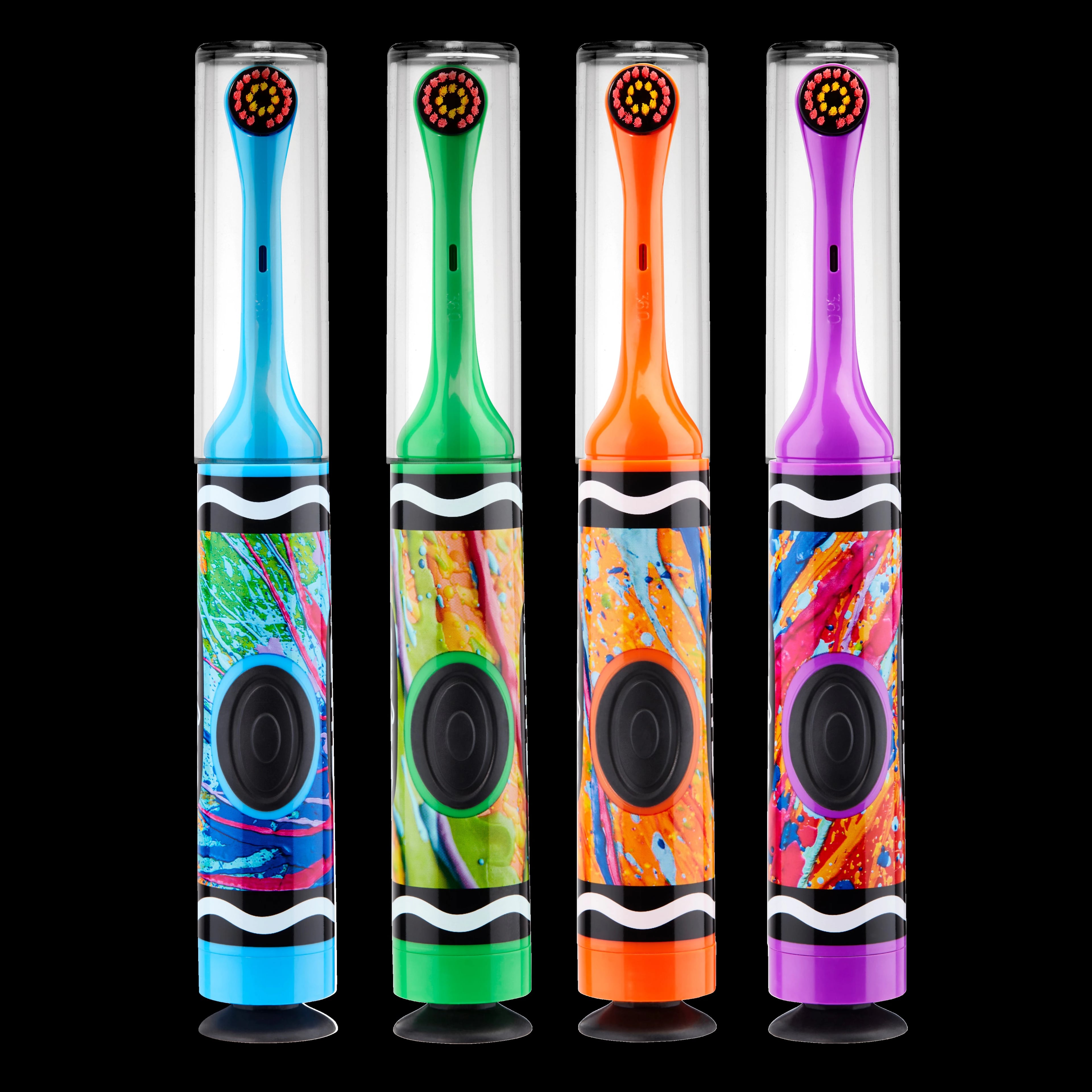 GUM Crayola Kids Battery Power Toothbrush, Ultra Soft Oscillating Bristles, Assorted Colors, 12/Box, 2272PQ