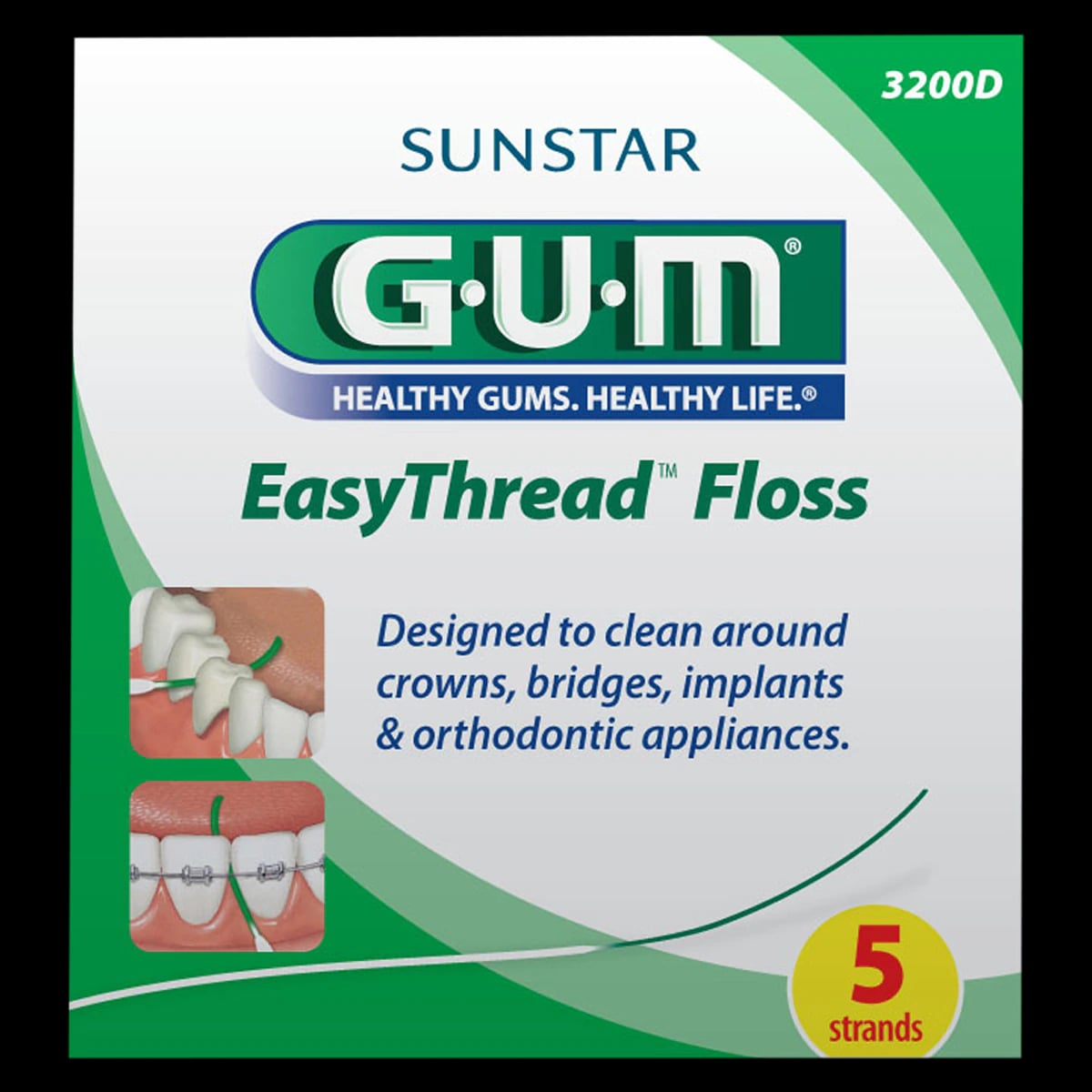 GUM EasyThread Floss Sample Packs, 100 Envelopes/Box, 3200PQ