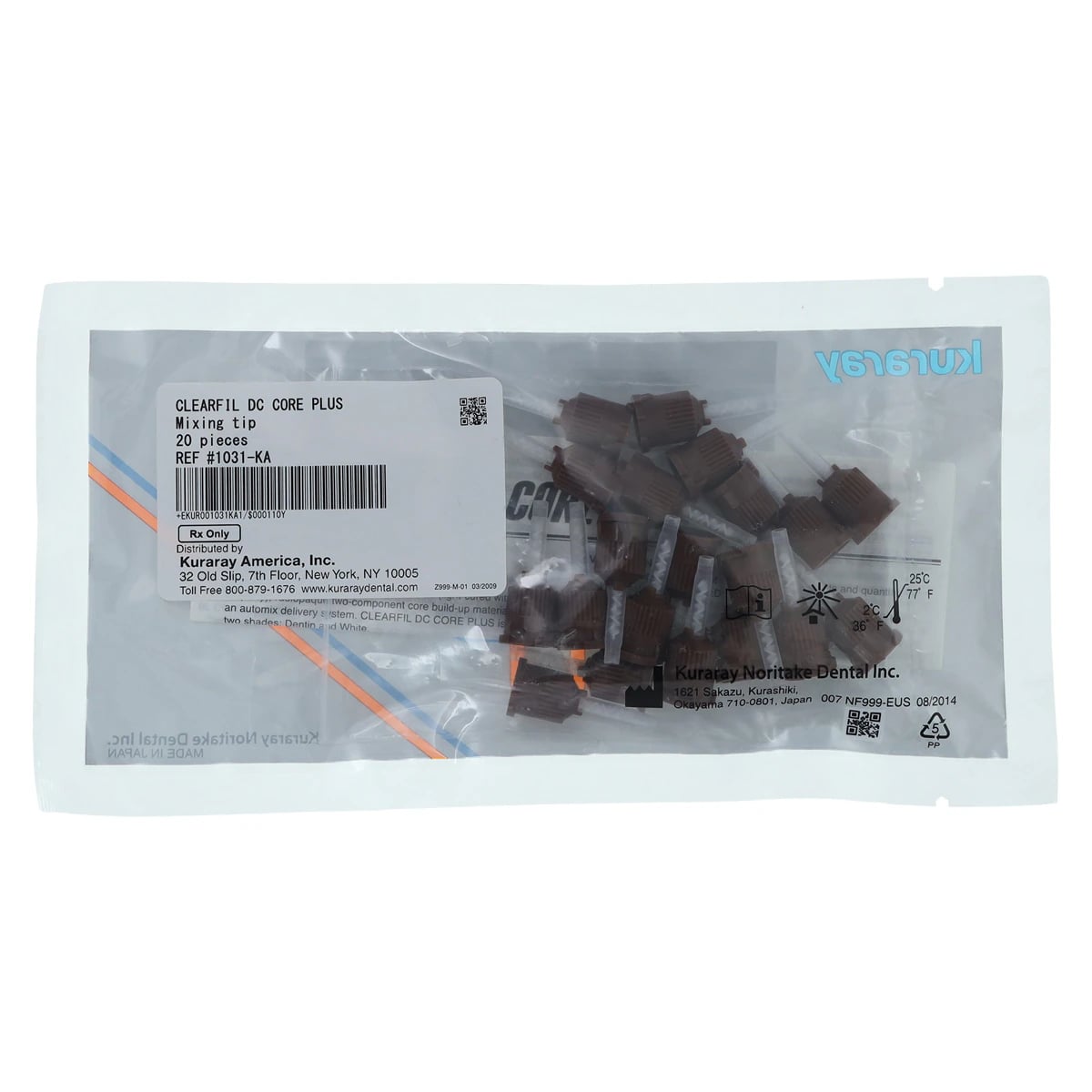 Clearfil DC Core Plus Mixing Tips, 1:1, Brown/Clear, 20/Pk, 1031KA