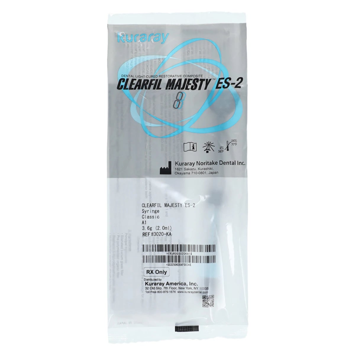 Clearfil Majesty ES-2 Classic Universal Nanohybrid Composite, Syringe Refill, Shade A1, 3.6 g (2.0 mL), 3020KA