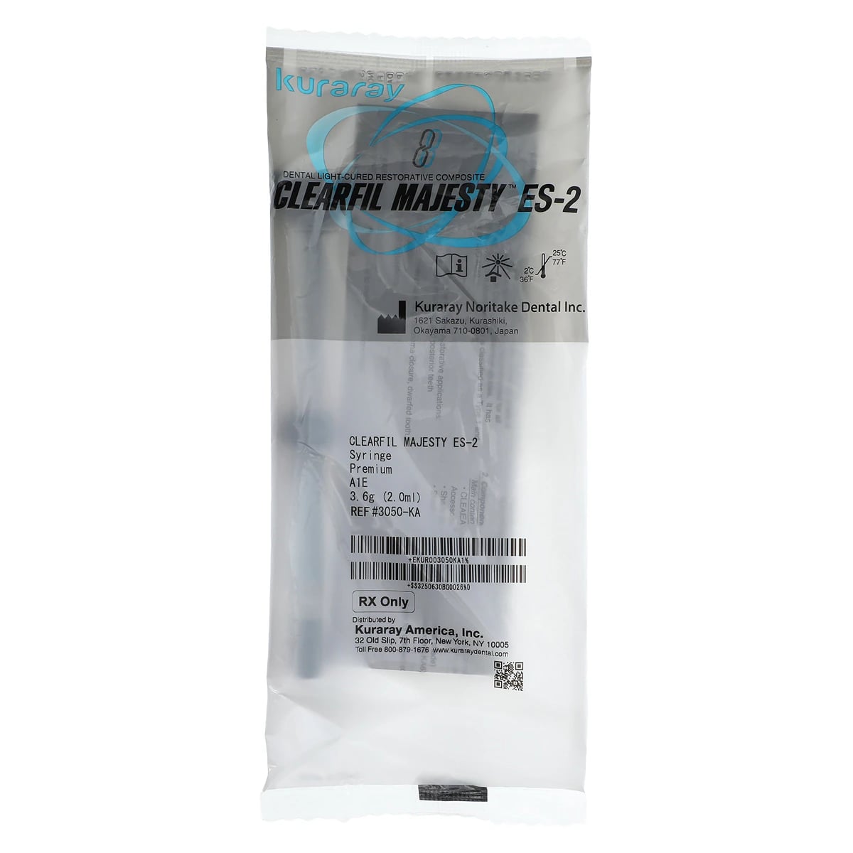 Clearfil Majesty ES-2 Premium Universal Nanohybrid Composite, A1E Enamel, Syringe Refill, 3.6 g, 3050KA