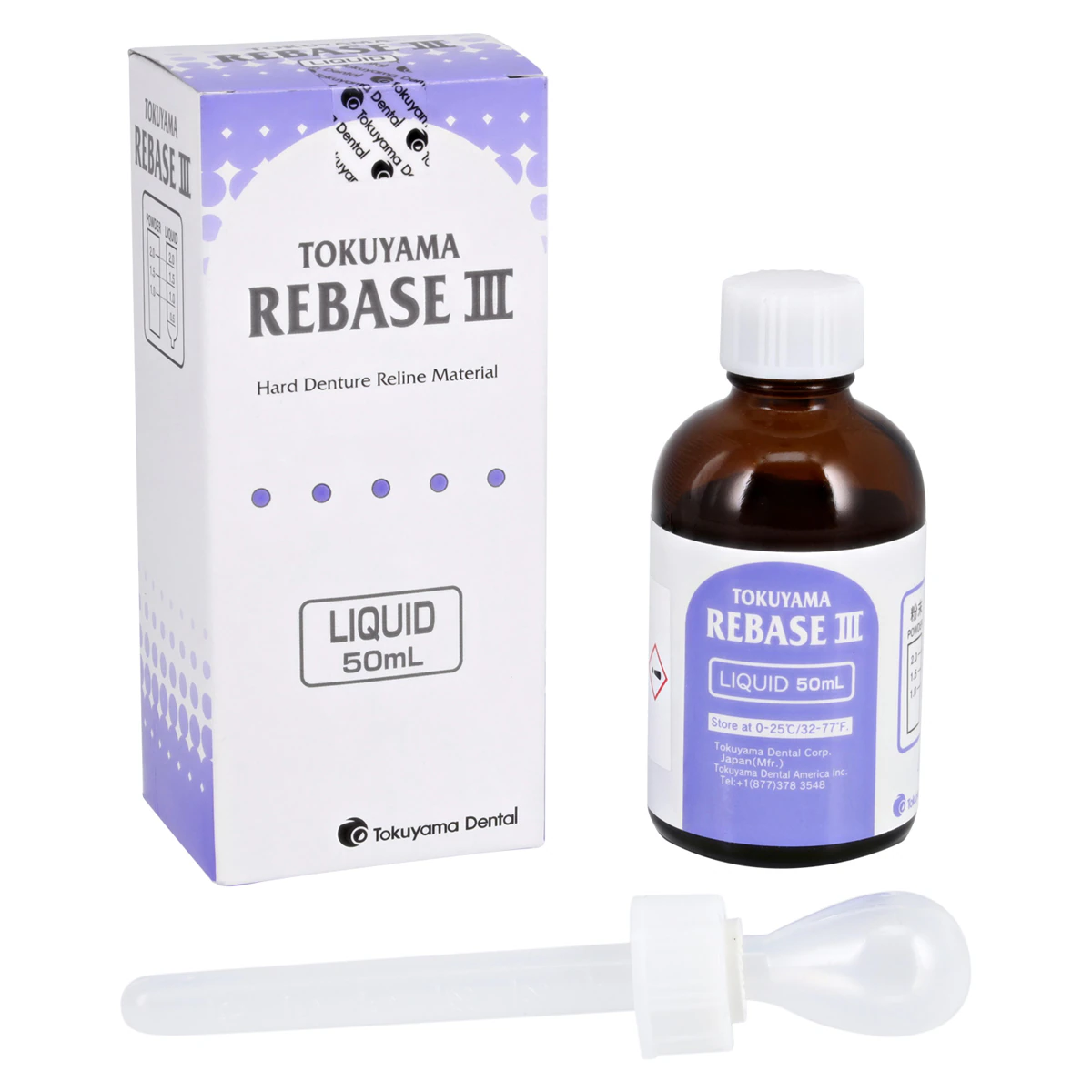 Tokuyama Rebase III Hard Denture Reline Material Liquid, 50 mL Bottle, 1/Pk, 20662