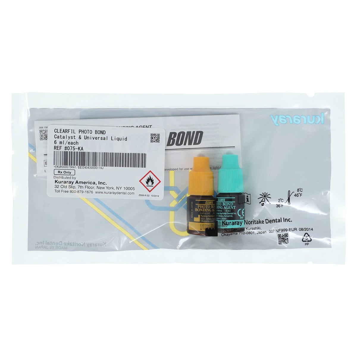 Clearfil Photo Bond Dual-Cure Total-Etch Bonding Agent, 1:1 Bond Set, 2 x 6 ml Bottles, 075KA