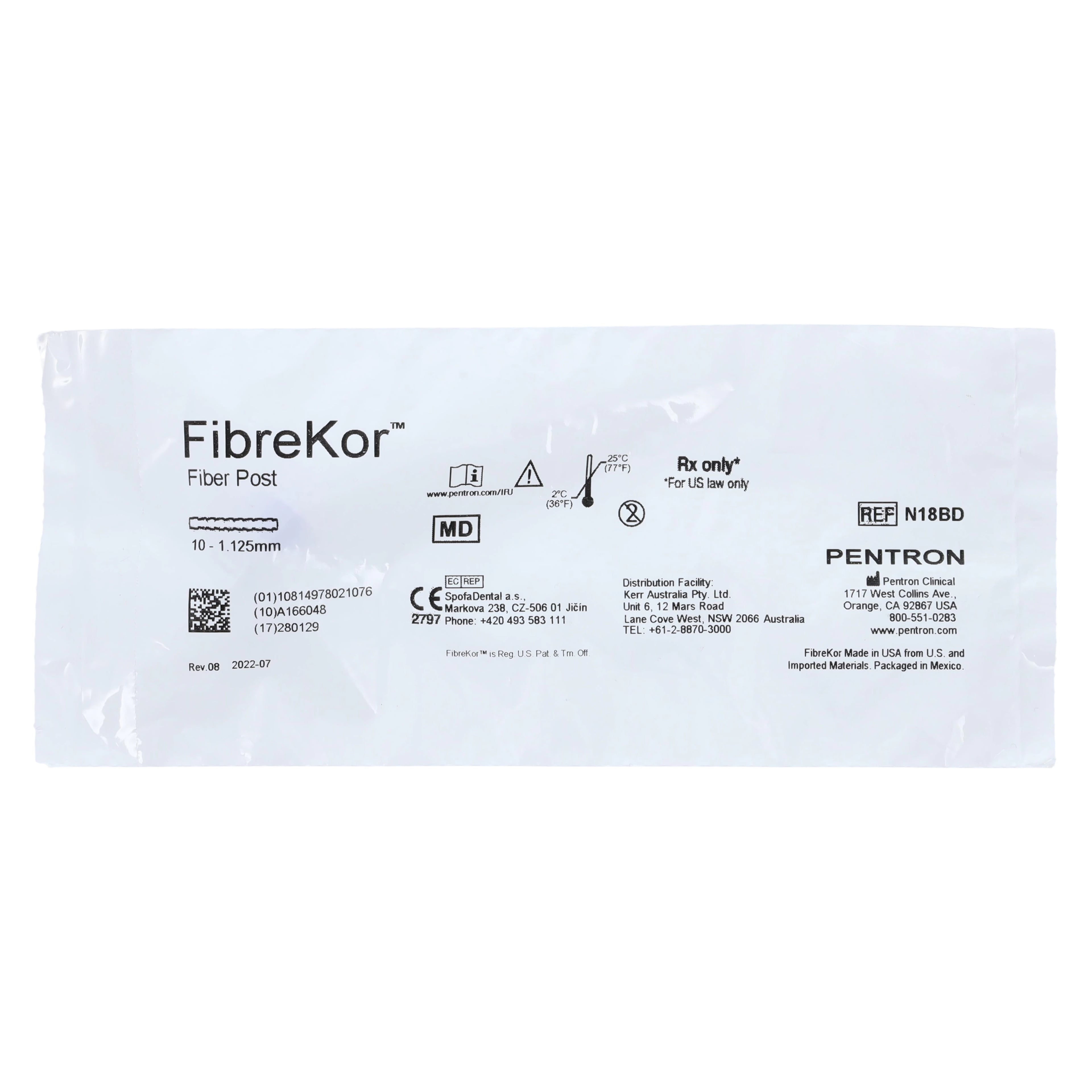 FibreKor® Glass Fiber Endodontic Post Refill, 1.125 mm, Purple, 10/Pkg, N18BD