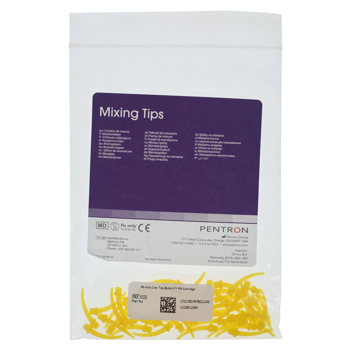 Build-It FR Fiber Reinforced Core Material Intra-Oral Tips, Yellow, 48/Pk, N32D