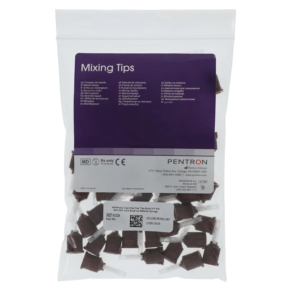 Build-It FR Mini Mix Mixing and Intra-Oral Tips, Brown, 48/Pack, N32GA