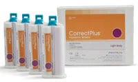Correct Plus Hydrophilic VPS Impression Material, Light Body, Regular Set, Unflavored, 50 ml Cartridges, 4/Pk, Q34BA
