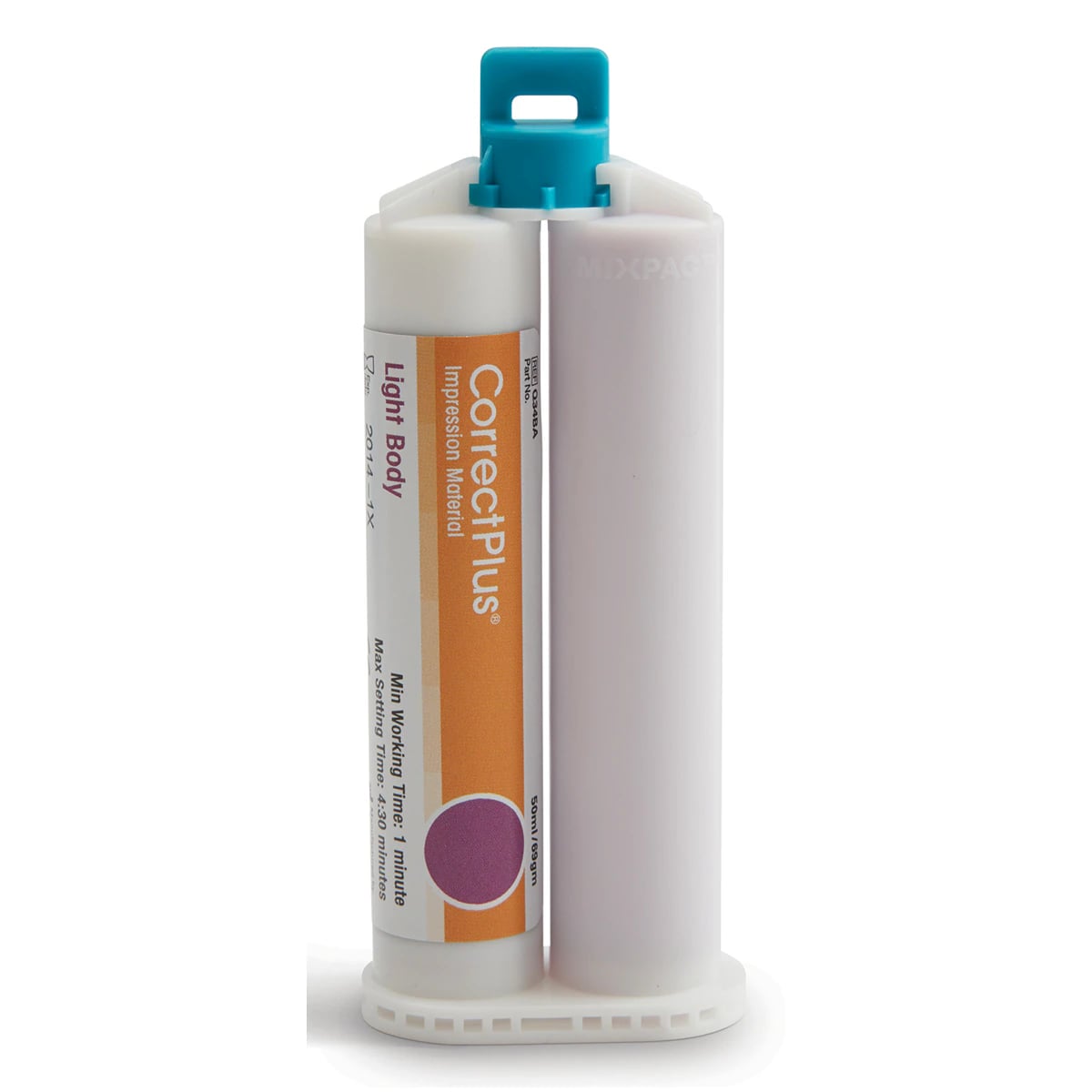 Correct Plus Light Body Hydrophilic VPS Impression Material, Regular Set, Unflavored, 50 ml Cartridges, 32/Pk, Q34BC