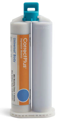 Correct Plus Hydrophilic VPS Impression Material, Universal Body, Regular Set, Unflavored, 50 mL Cartridges, 32/Pack, Q34DC