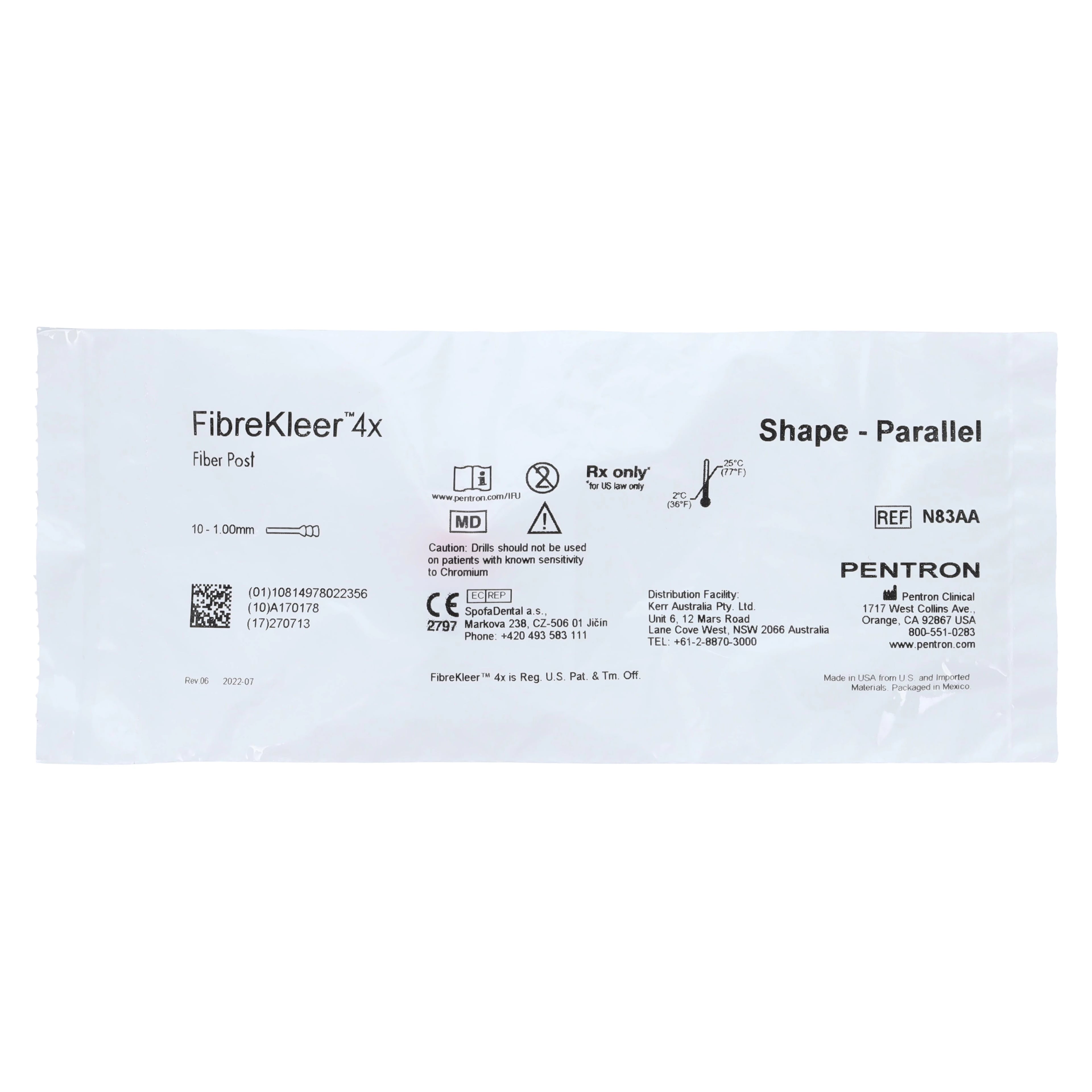 FibreKleer 4X Parallel Fiber Post Refill, 1.00 mm, Red, 10/Pk, N83AA