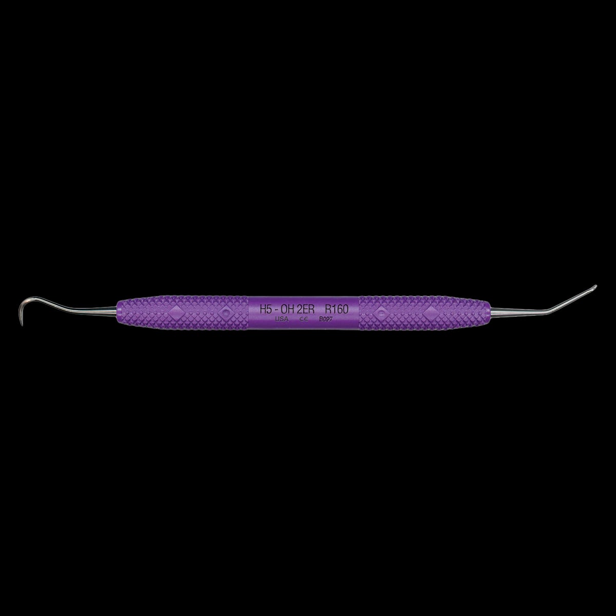 PDT O'Hehir New Millennium 2 Extended Reach Debridement Curette, Double-Ended H5/OH2, Purple Resin Handle, R160