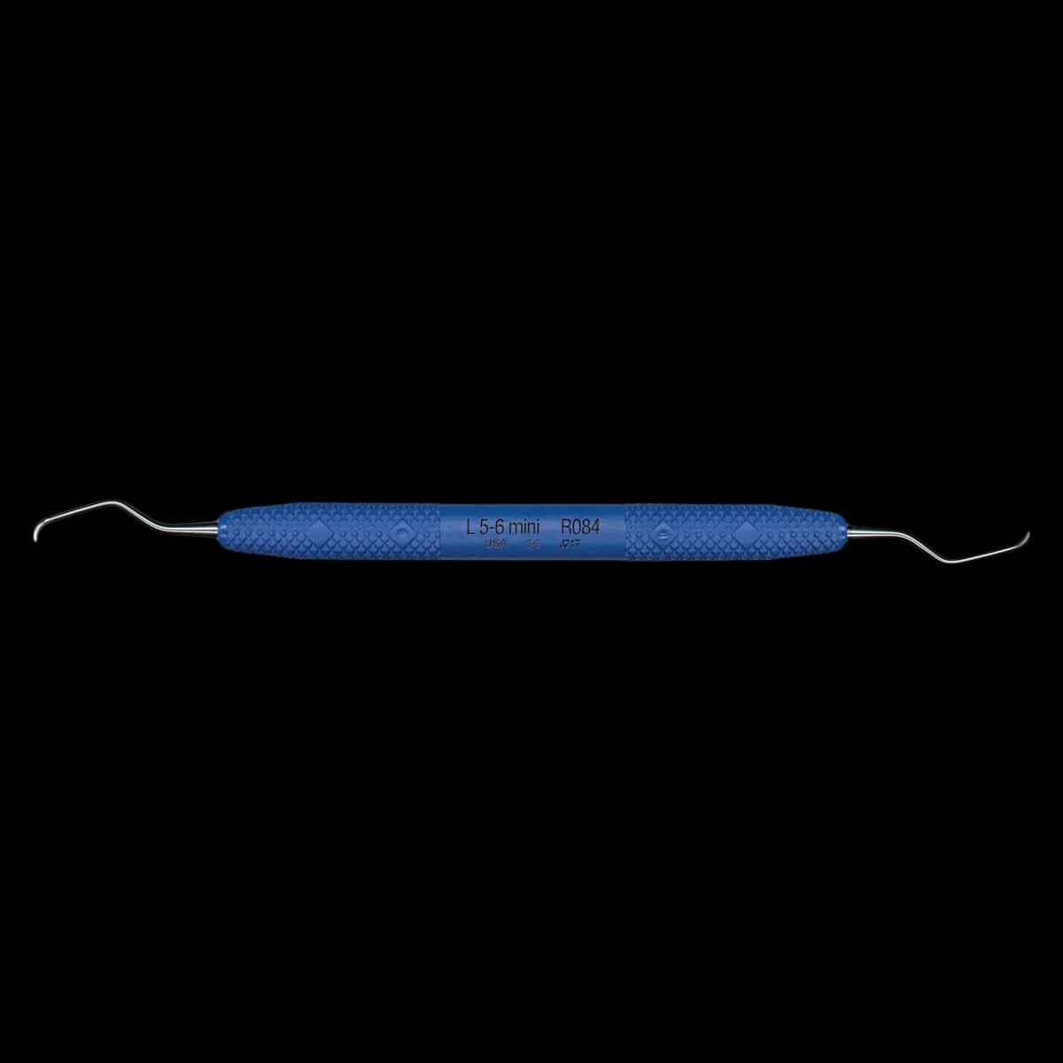 PDT Cruise Langer 5-6 Mini Universal Curette, Double End, Nautical Blue Resin Handle, R084