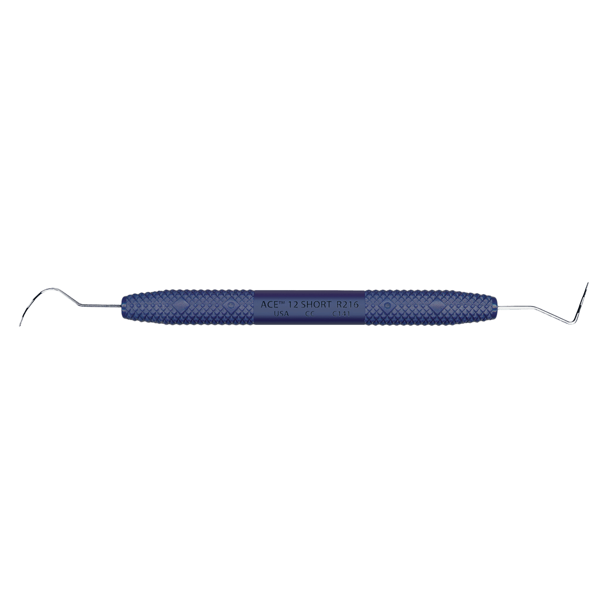 PDT ACE Furcation Probe 12 Short, Double End, 3-6-9-12mm Markings, Pacific Blue Resin Handle, R216