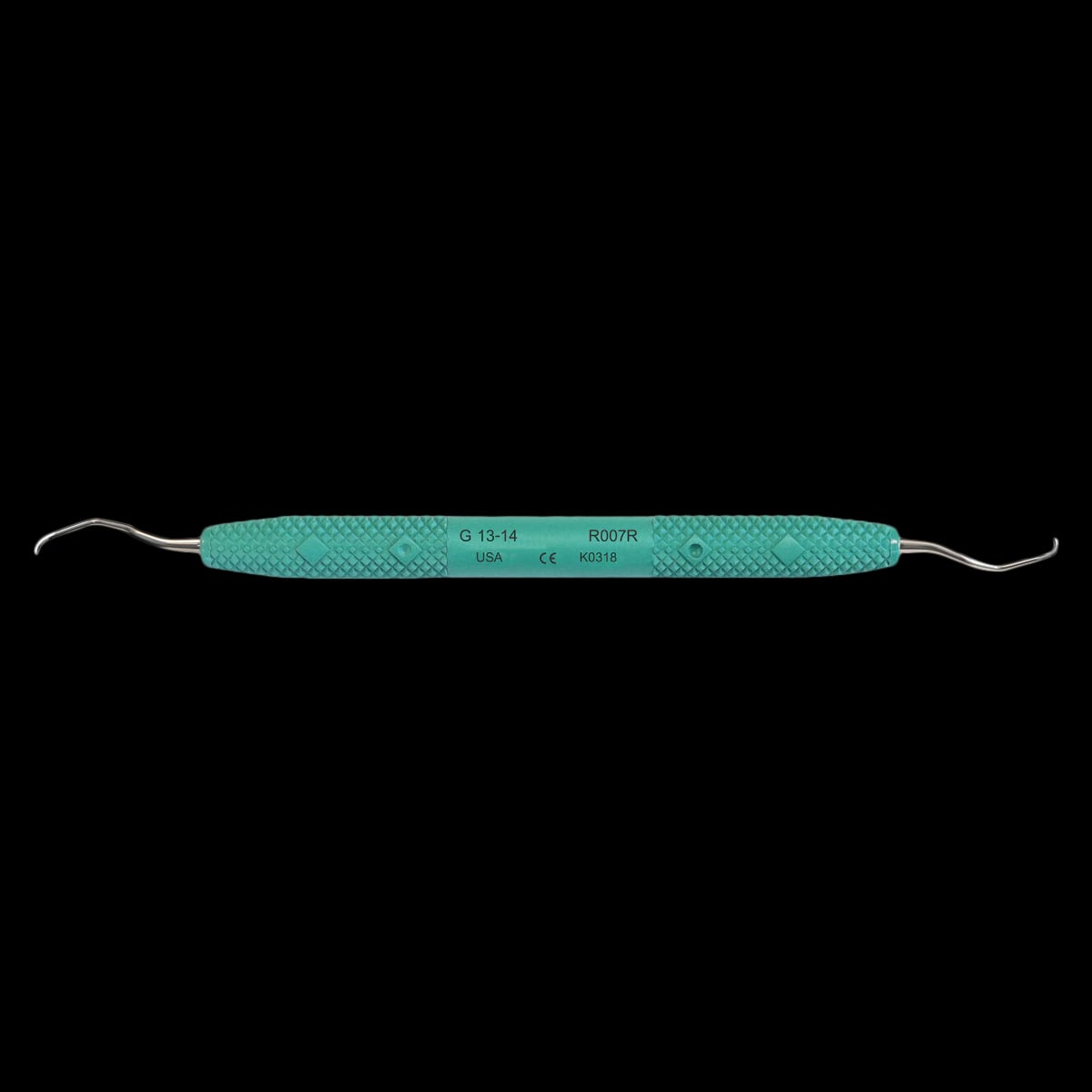 PDT Amazing Gracey 13-14 Extended Reach Mini Rigid Curette, Caribbean Green Handle, R007R
