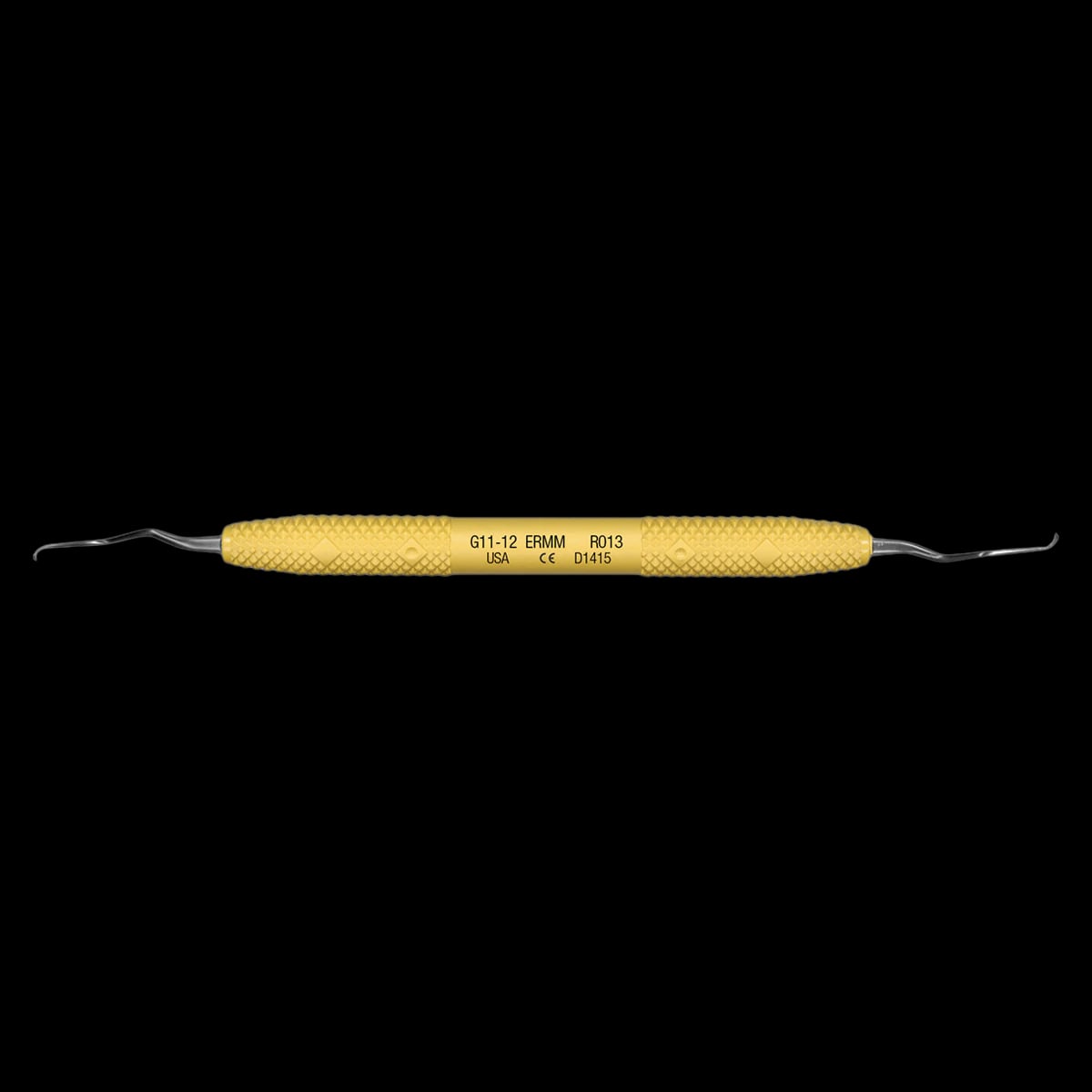 PDT Amazing Gracey 11-12 Extended Reach Micro Mini Curette, Double-Ended, Sunshine Yellow Handle, R013