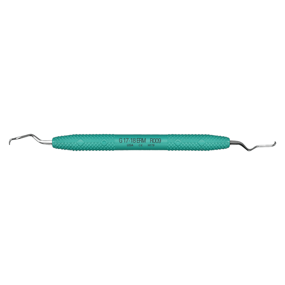 PDT Amazing Gracey Curette #17/18 Extended Reach Mini, Green Resin Handle, Double End, R009