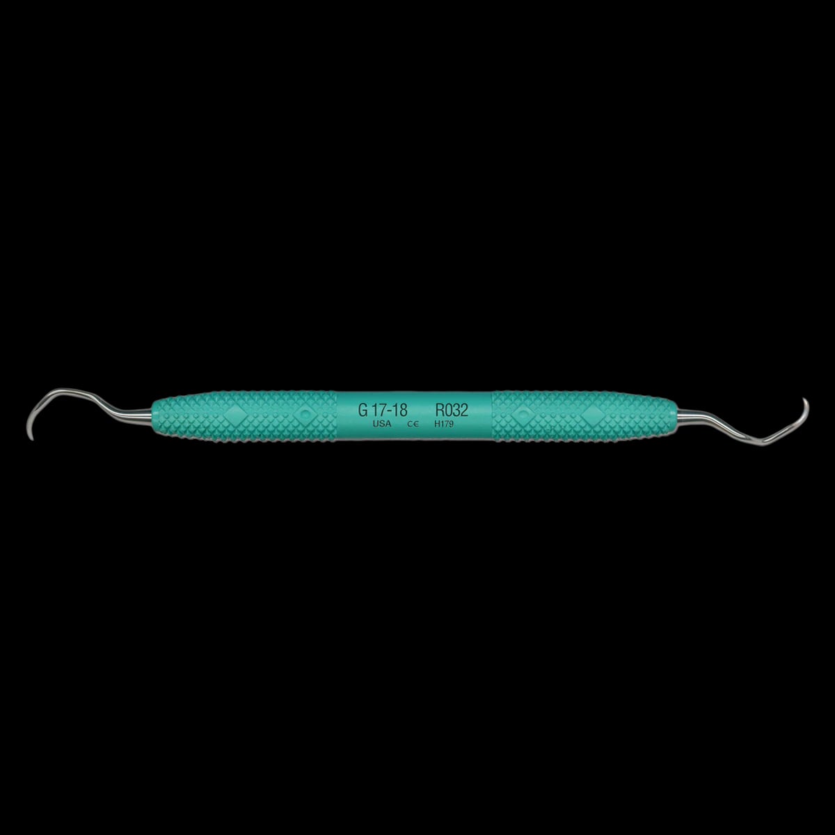 PDT Amazing Gracey Curette, Double-Ended, 17/18, Caribbean Green Resin Handle, R032