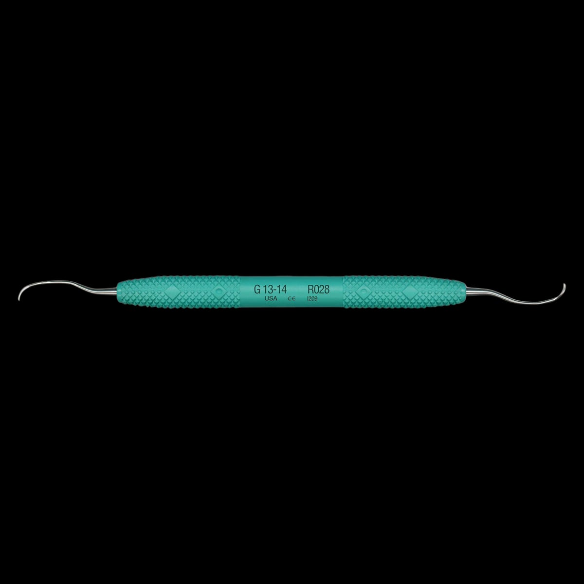 PDT Amazing Gracey 13/14 Curette, Double-Ended, Caribbean Green Resin Handle, 6.5" Long, R028
