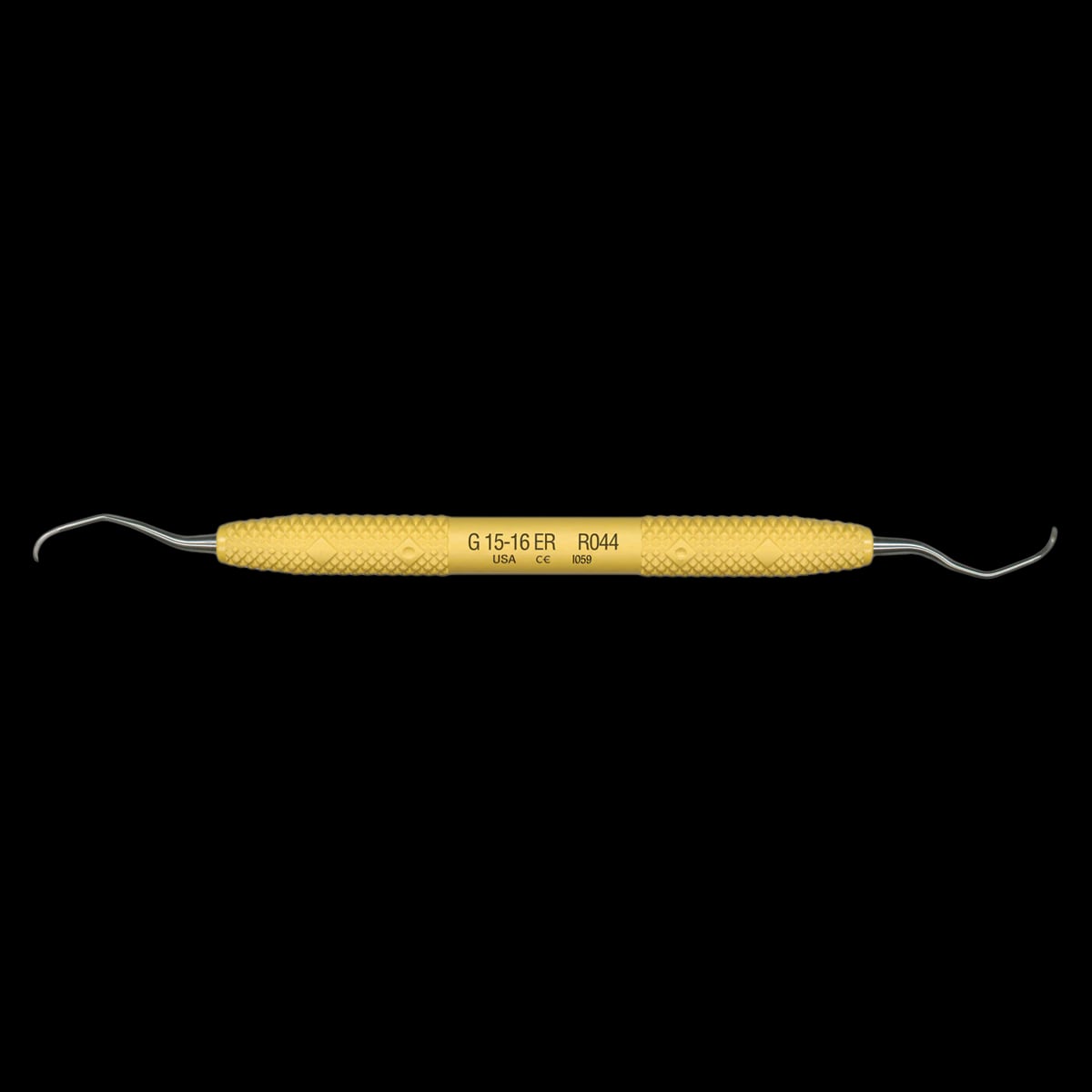 PDT Amazing Gracey 15-16 Extended Reach Curette, Double-Ended, Sunshine Yellow Resin Handle, R044