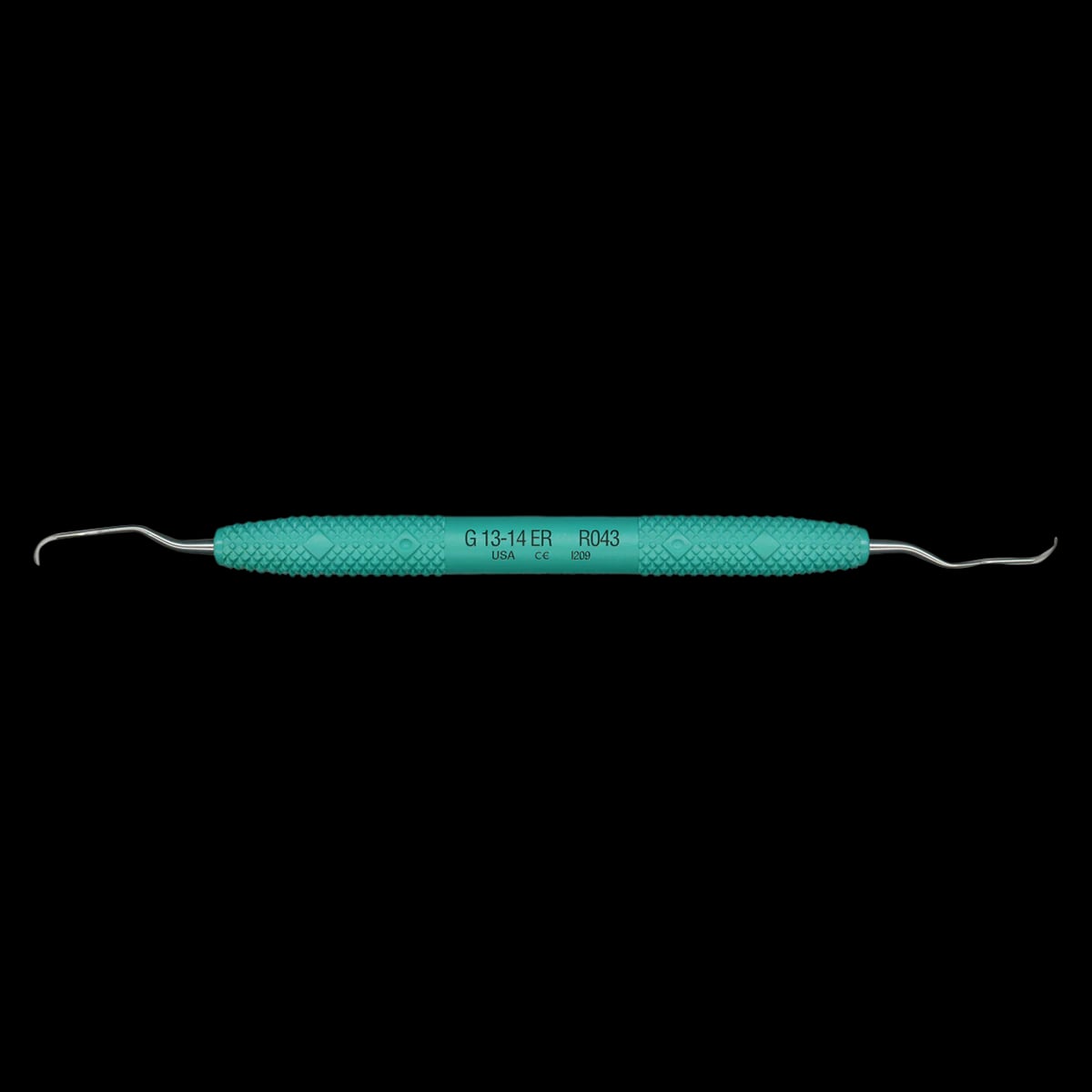 PDT Amazing Gracey 13-14 Extended Reach Curette, Double End, Green Resin Handle, R043