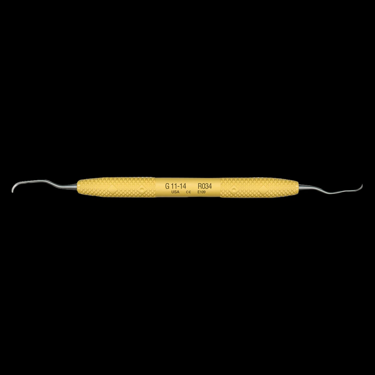 PDT Amazing Gracey Curette, Double-Ended, 11/14, Quadrant Specific, Yellow Resin Handle, 1/Pk, R034