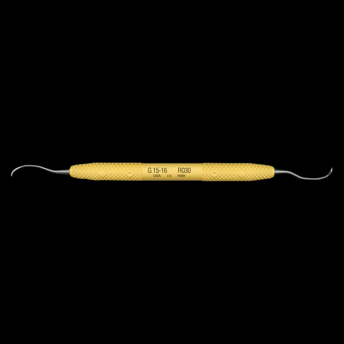 PDT Amazing Gracey 15/16 Curette, Double-Ended, Sunshine Yellow Resin Handle, 6.5" Long, R030