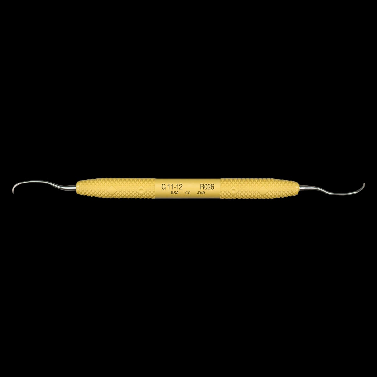 Amazing Gracey 11/12 Double-Ended Gracey Curette, Yellow Resin Handle, R026