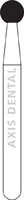 NTI Diamond Bur, Friction Grip (FG), Round, #M801-021, 2.1 mm, Medium Grit, Gray, 5/Pk