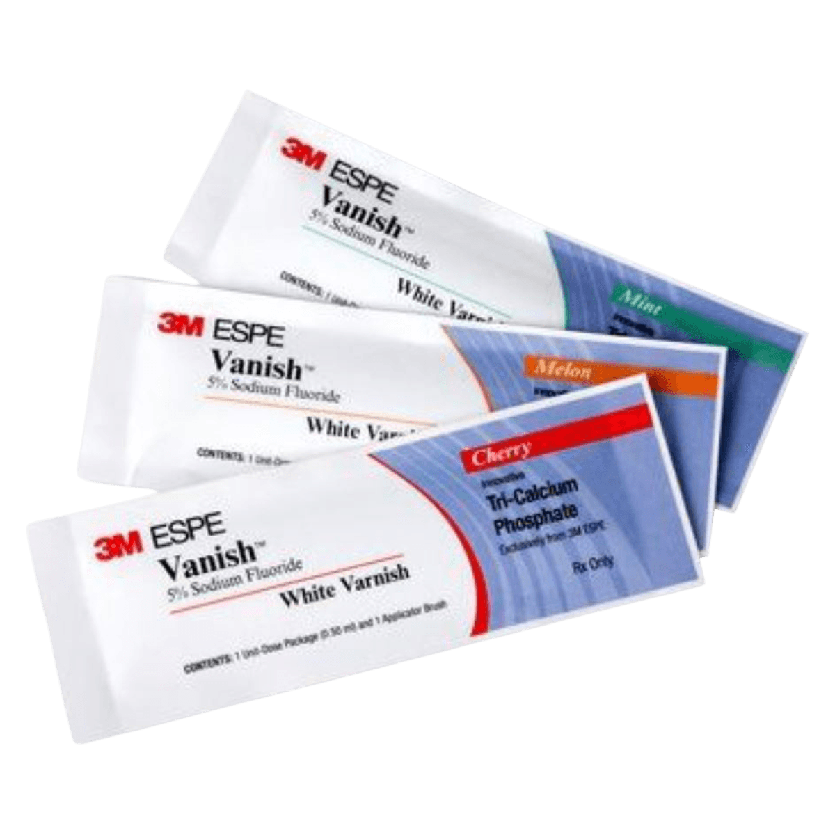 3M (Solventum) Vanish 5% Sodium Fluoride White Varnish with TCP, Mint Flavor, 0.5 mL Unit Dose, 1000/Pk, 12151M