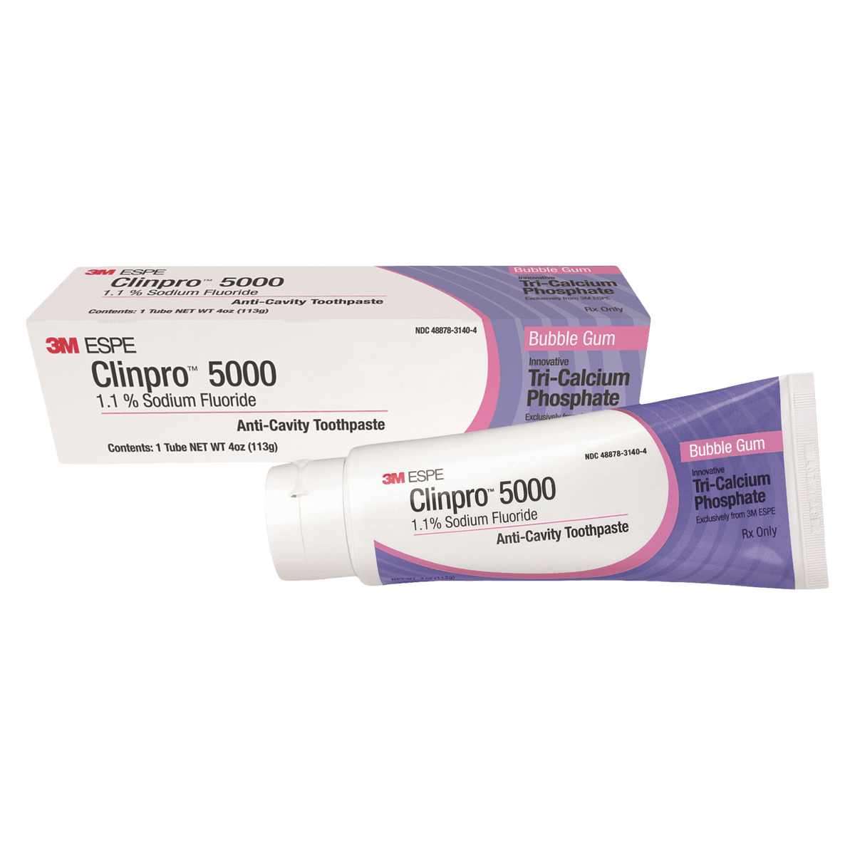 3M Clinpro 5000 1.1% Sodium Fluoride Anti-Cavity Toothpaste, Bubblegum, 4 oz Tube, 12115BG