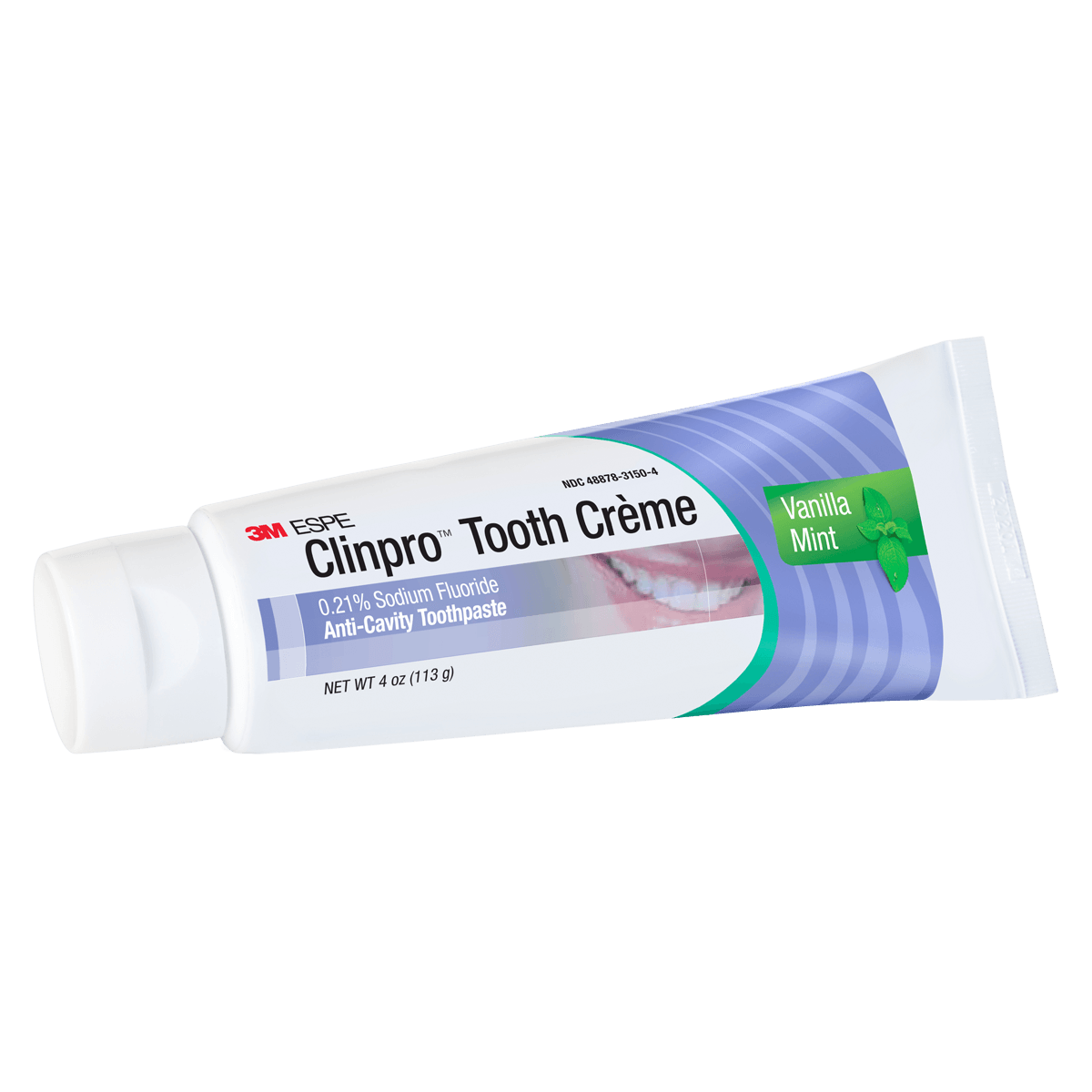 3M Clinpro Tooth Creme 0.21% Sodium Fluoride Anti-Cavity Toothpaste, Vanilla Mint, 4 oz Tube, 12117