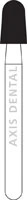 NTI Diamond Bur, FG, Medium Grit, Round End Taper, #849-025 / M849-025, 2.5 mm Head Diameter, 4.0 mm Head Length, Gray, 5/Pkg